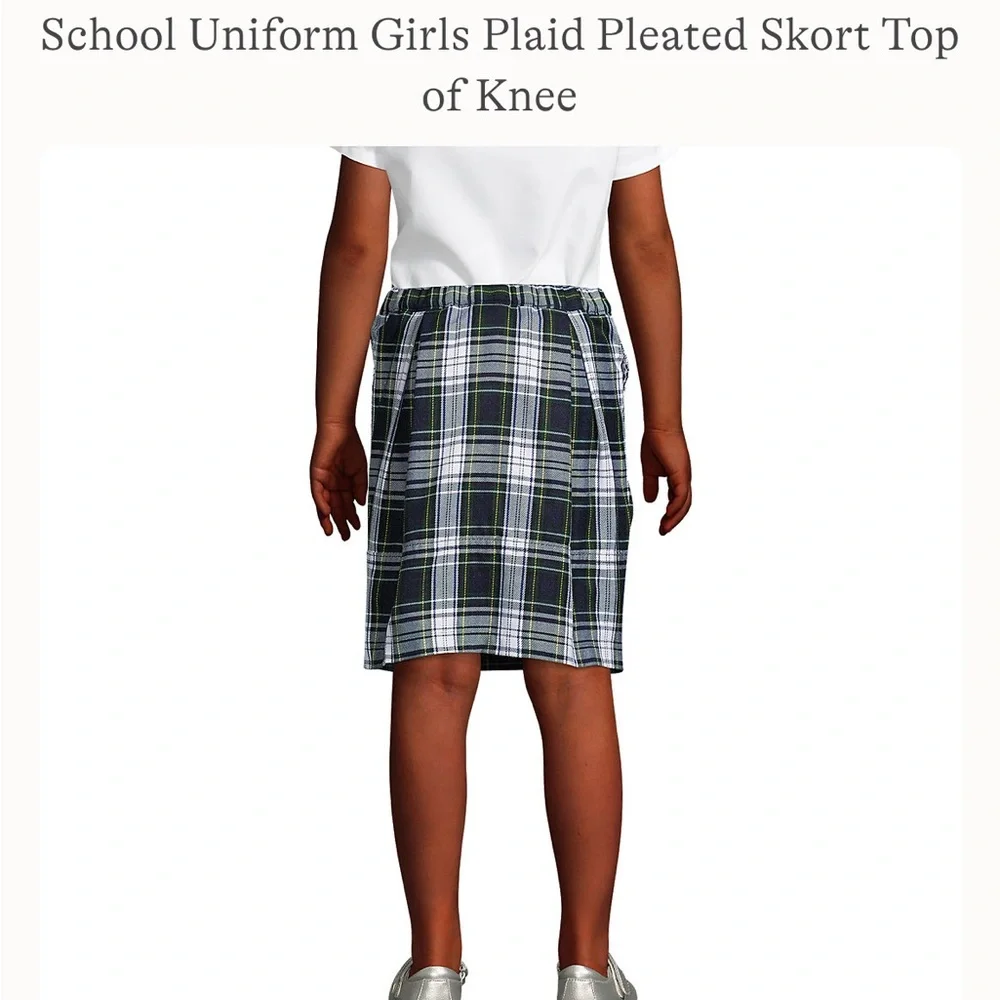 Lands End School Uniform Girl Plaid Top of Knee Skort   | Lands End Skort